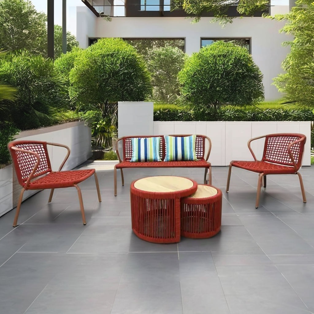 Space-Saving 4 Piece Outdoor Patio Furniture Set