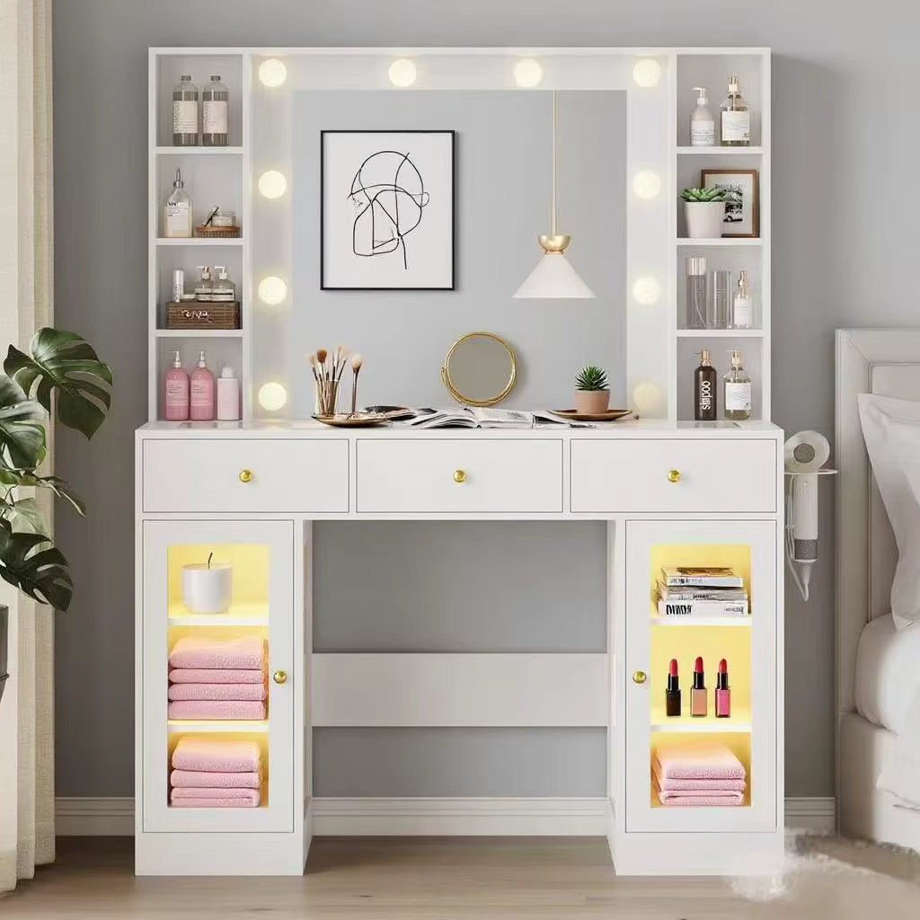 Modern Glass Display Cabinet with LED Lighting