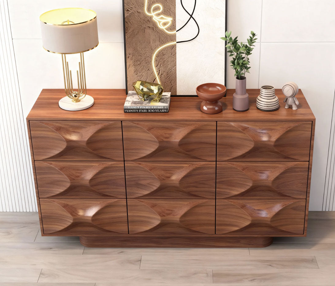 Modern Solid Wood Walnut Color Sideboard