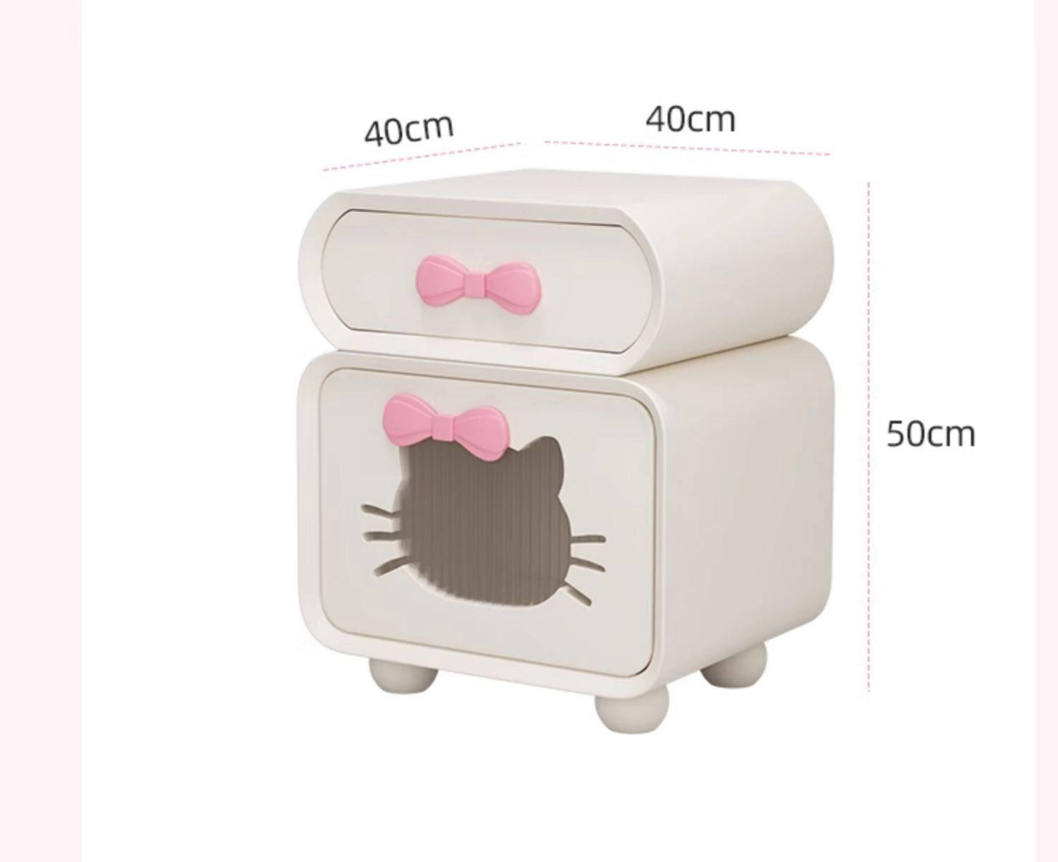 Pink Modern Style Bedside Table Storage Cabinet