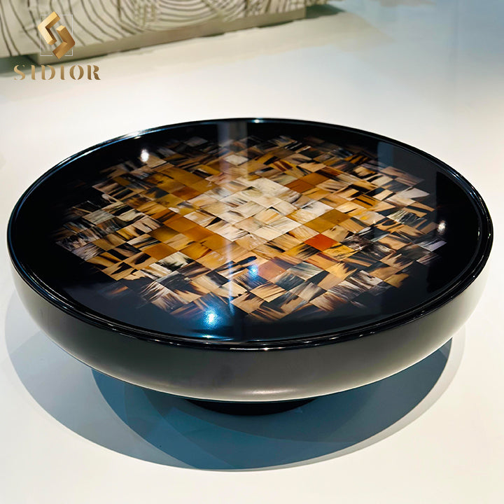 Luxury Modern Nordic Black Round Coffee Table