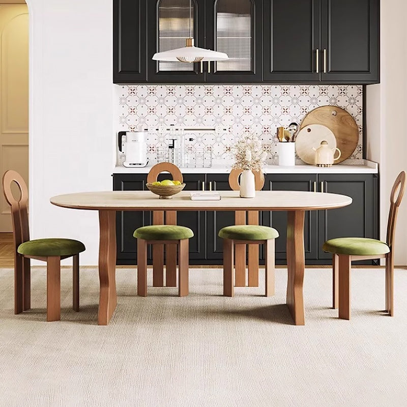 European Luxury Retro Dining Table Set
