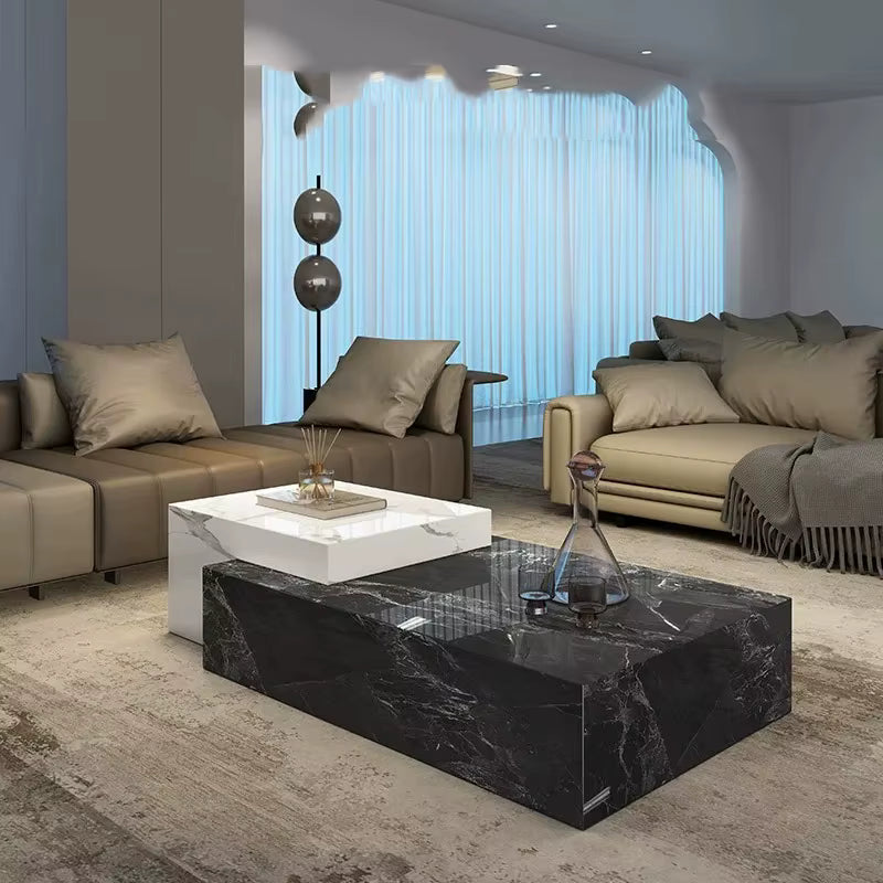 Modern Luxury Marble Top Rectangular Coffee Table