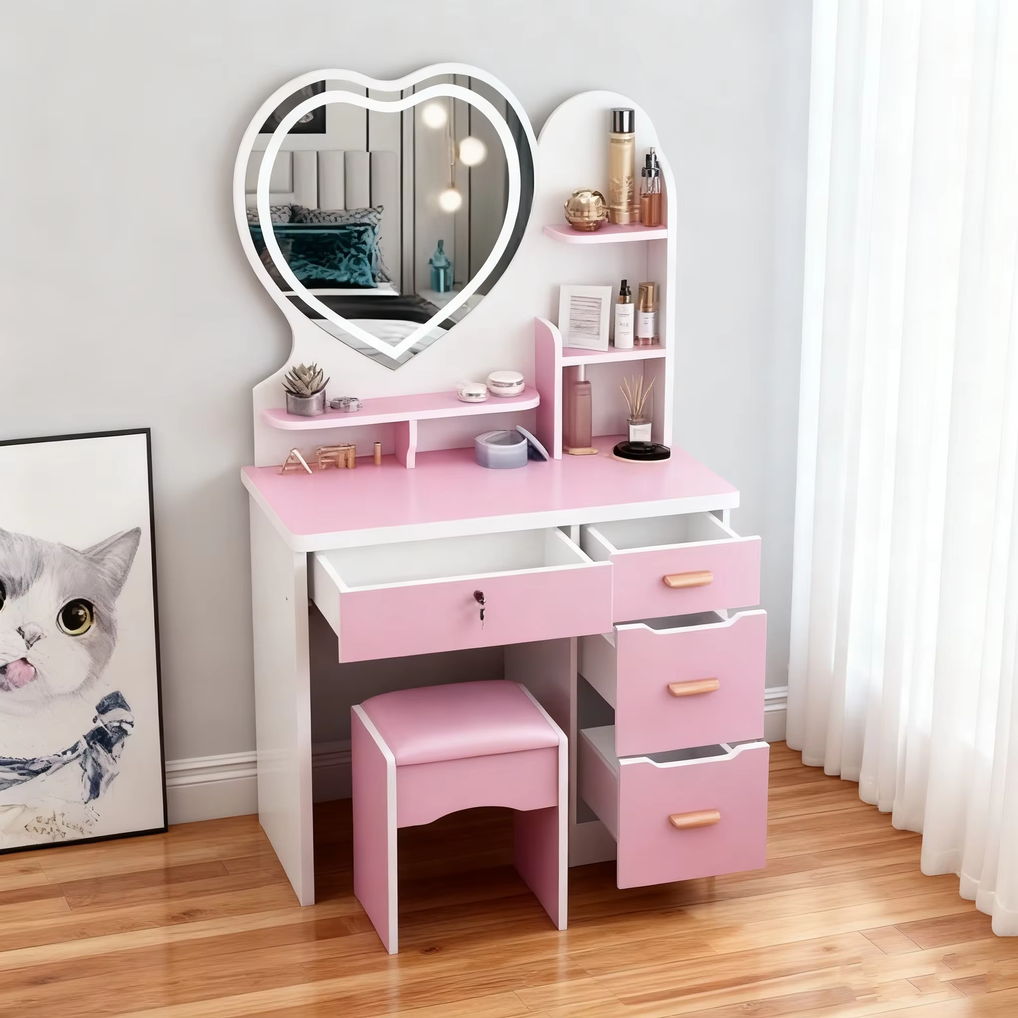 Modern Nordic Smart Makeup Vanity Set