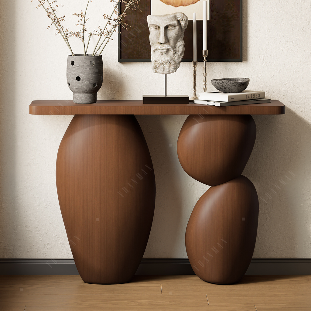 Artistic Pebble Console Table – Wabi Sabi Style