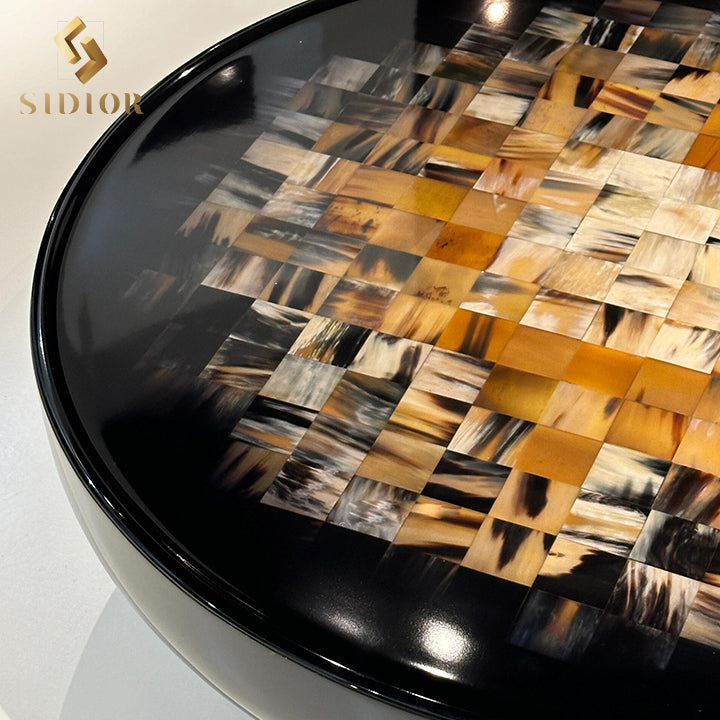 Luxury Modern Nordic Black Round Coffee Table