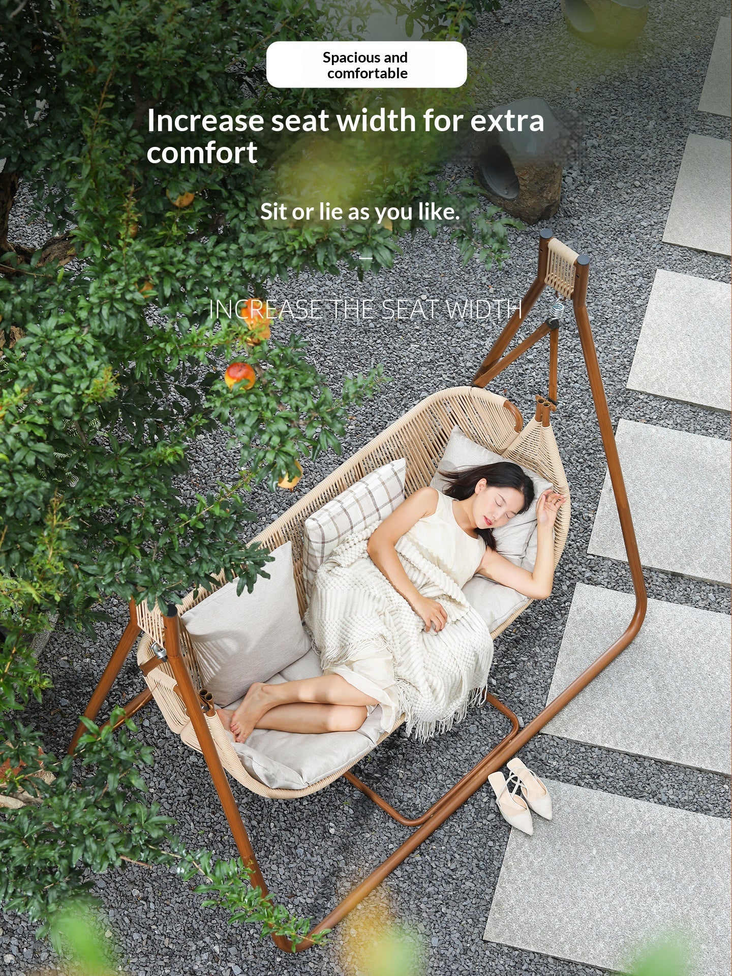 Outdoor Steel Swing Chair with Canopy