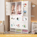 Portable Foldable Metal Wardrobe with Extendable Storage