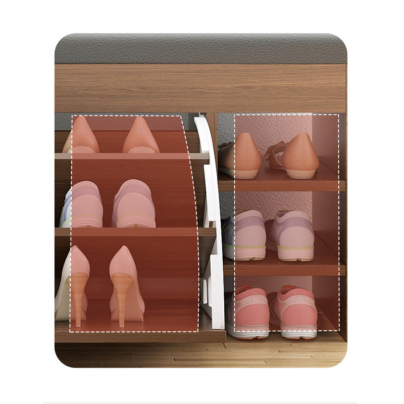 Modern Wooden Shoe Cabinet with Seat