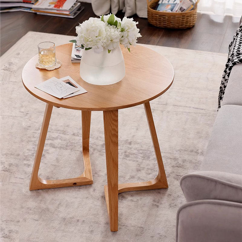 Nordic Round Rubberwood Side Table