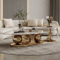 Luxury Rock Plate Stainless Steel Coffee Table