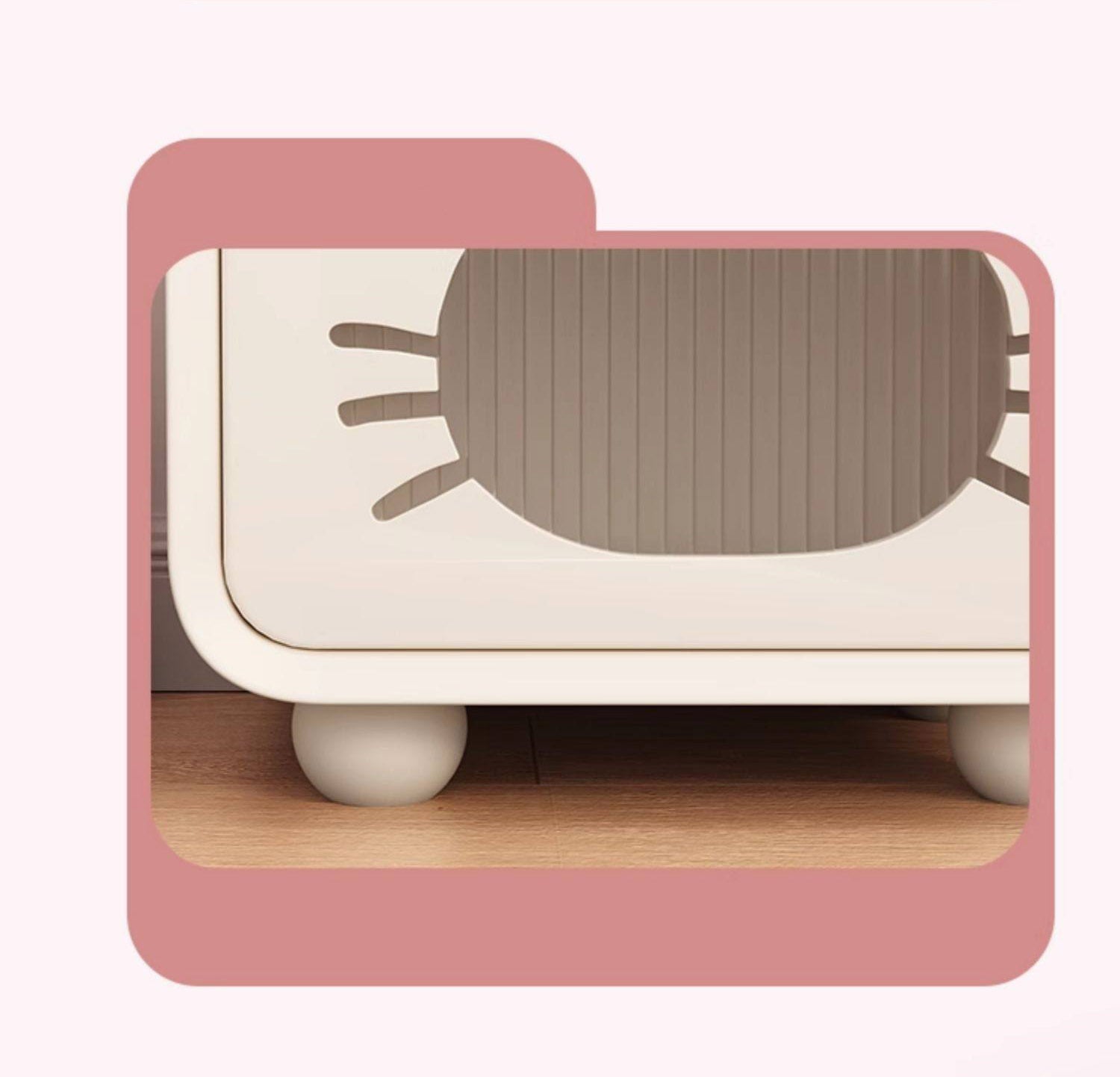 Pink Modern Style Bedside Table Storage Cabinet