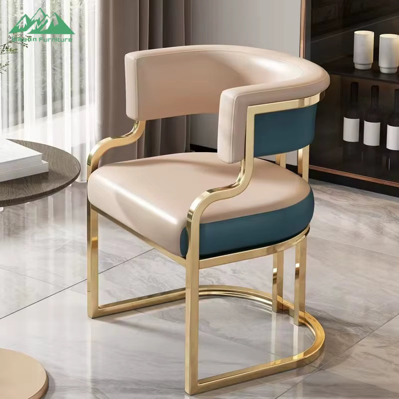 Modern Luxury Gold Stainless Steel Dining Chair