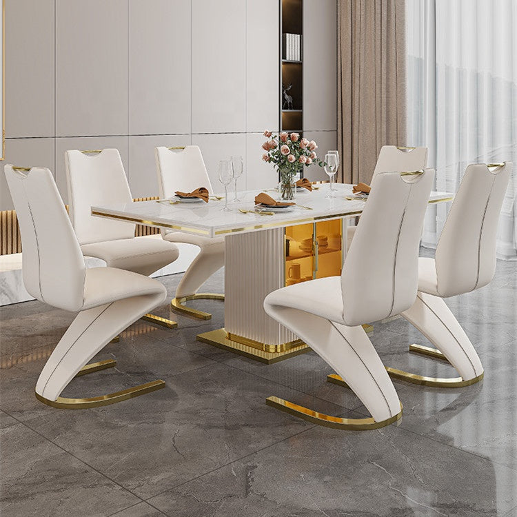 Modern Luxury Dining Table Set with 6 Chairs