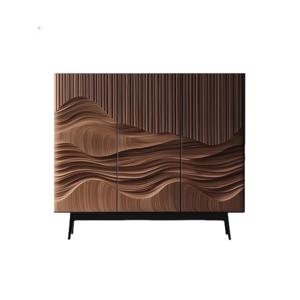 Antique Solid Ash Wood Multi-Drawer Sideboard