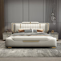 Italian Modern Leather Upholstered Bed Frame