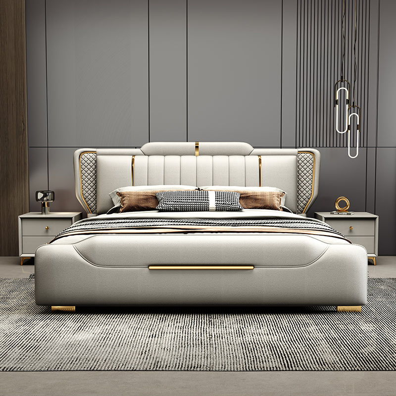 Italian Modern Leather Upholstered Bed Frame