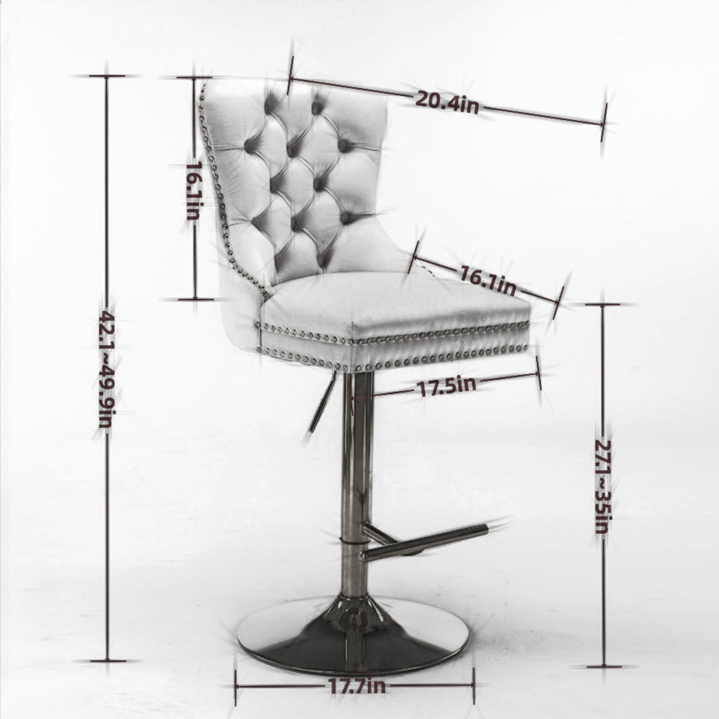 Luxury Tufted Velvet Bar Stool