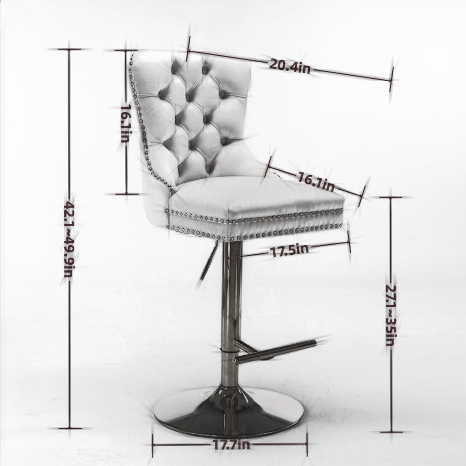 Luxury Tufted Velvet Bar Stool