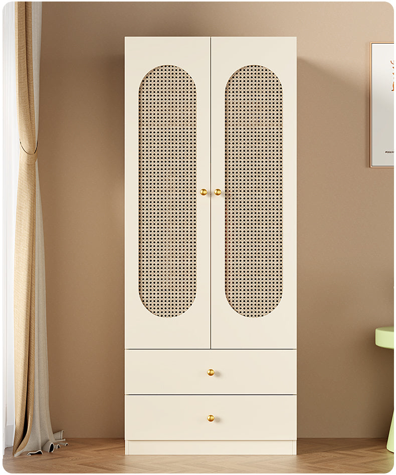 Modern Rattan 2 Door Wardrobe Closet