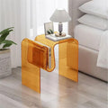 Modern Orange Acrylic M-Shaped Side Table