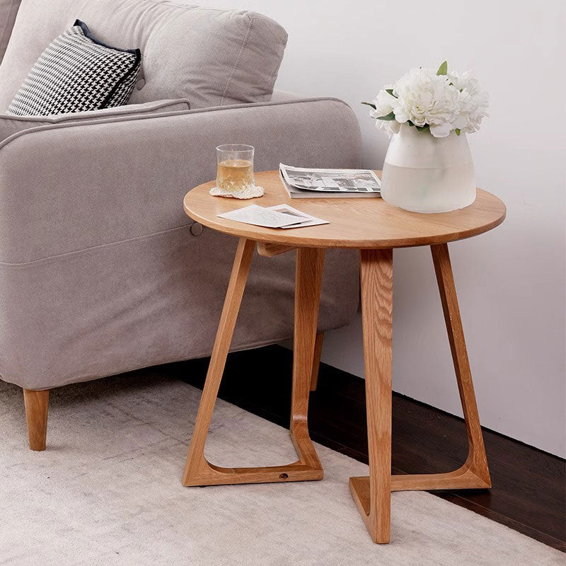 Nordic Round Rubberwood Side Table