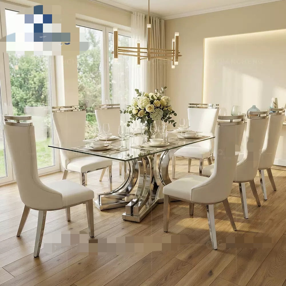 Luxury White 6-Seater Dining Set