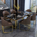 Luxury Marble Dining Table Set with 6 Chairs