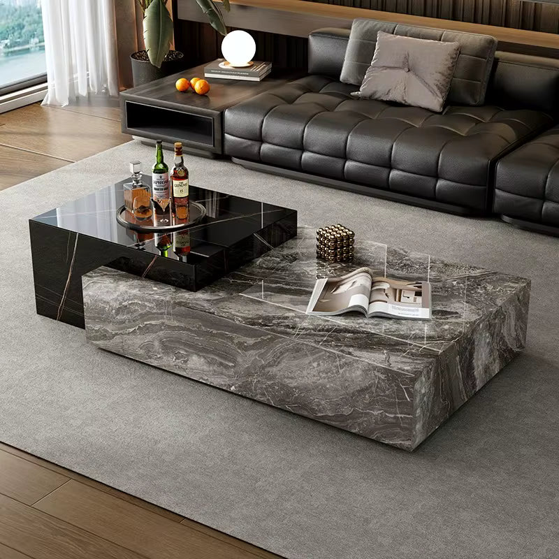 Modern Luxury Marble Top Rectangular Coffee Table