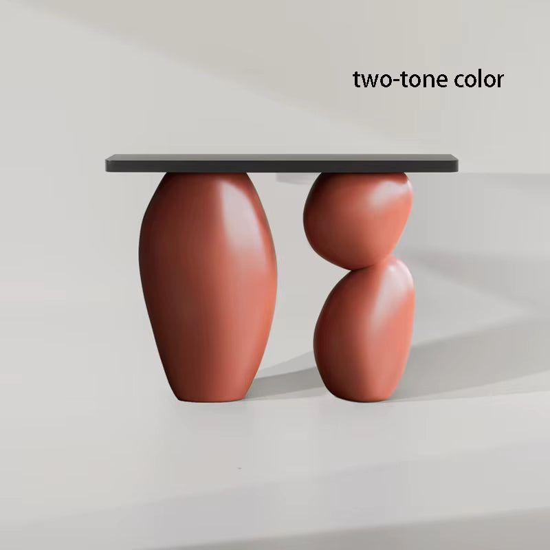 Artistic Pebble Console Table – Wabi Sabi Style