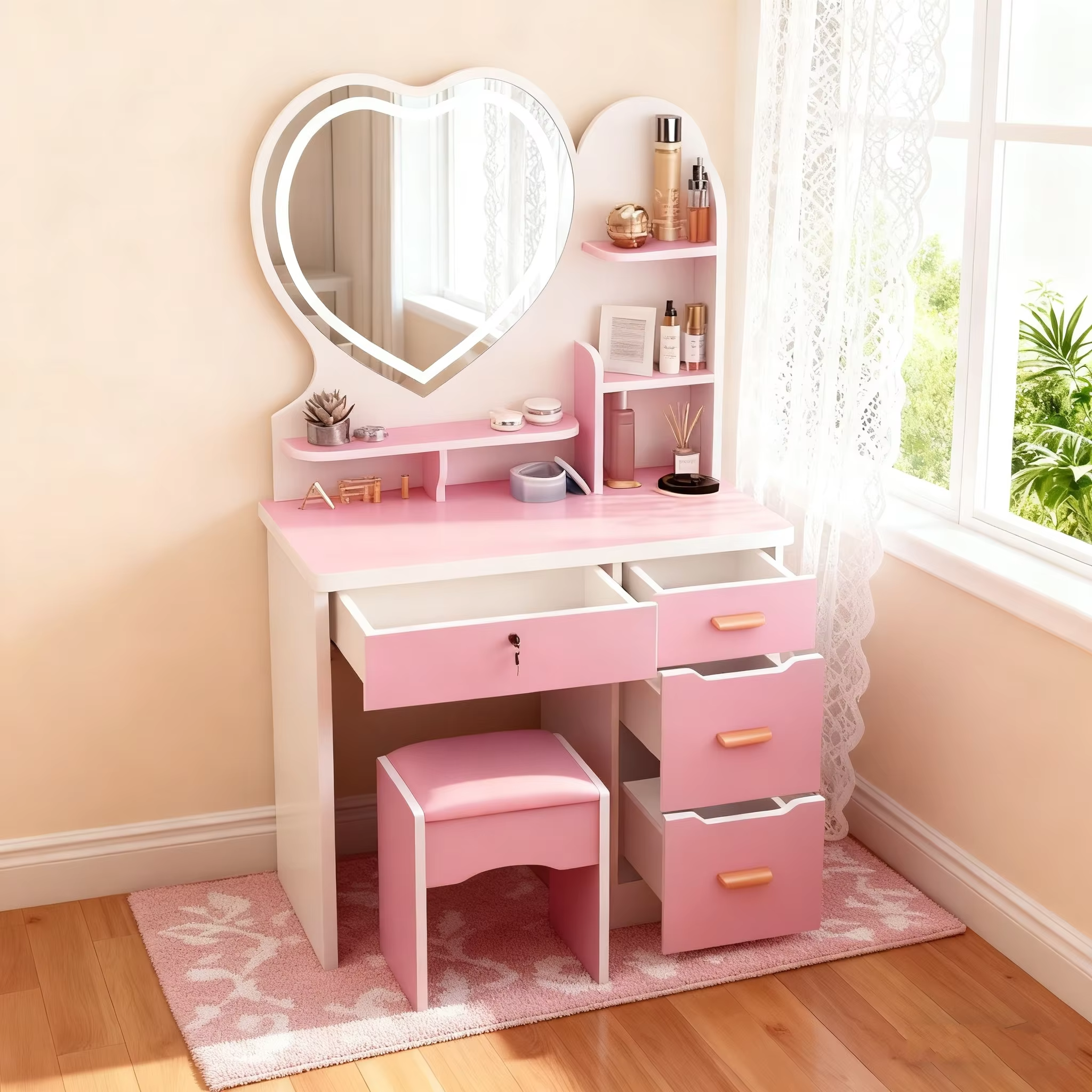 Modern Nordic Smart Makeup Vanity Set
