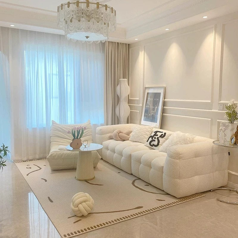 Cream Colored Marshmallow Style Sofa