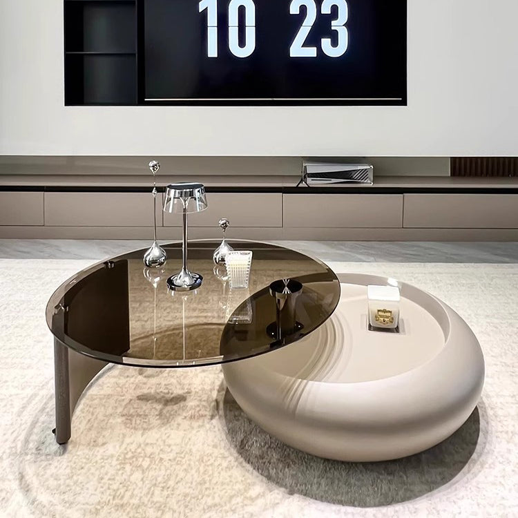 Contemporary Sleek Glass Top Coffee Table