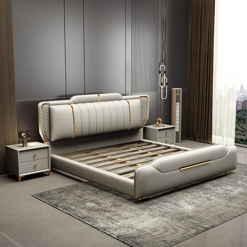 Italian Modern Leather Upholstered Bed Frame