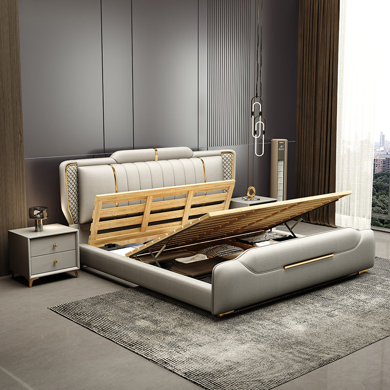 Italian Modern Leather Upholstered Bed Frame