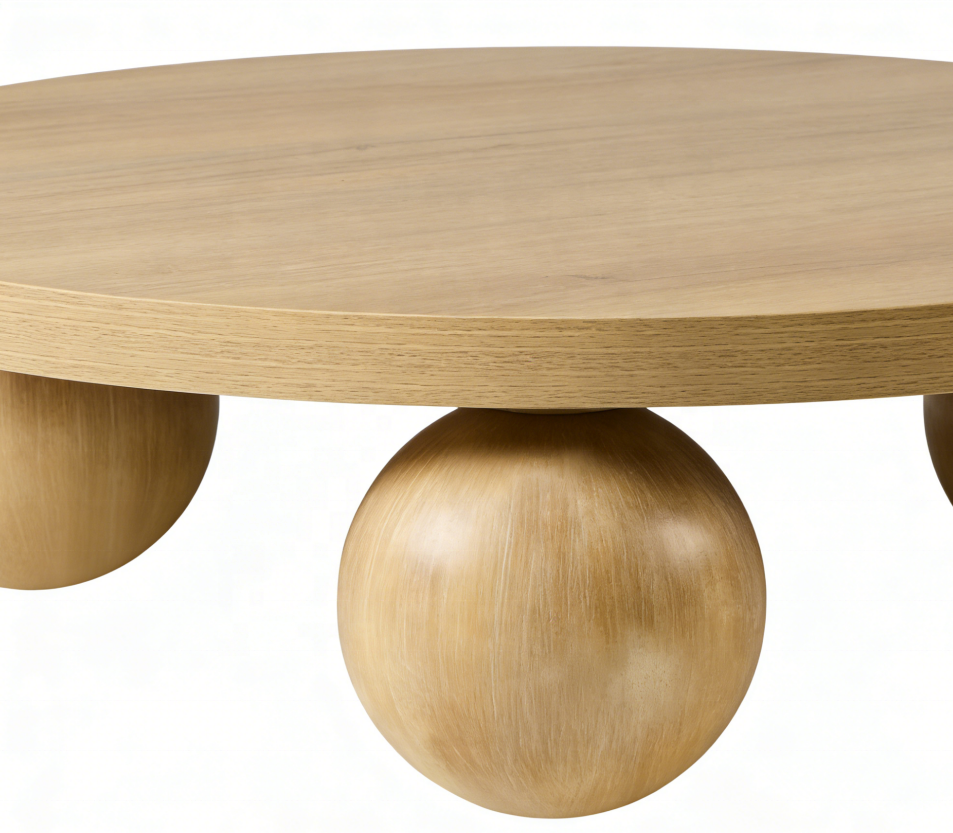 Light Wood Round Coffee Table