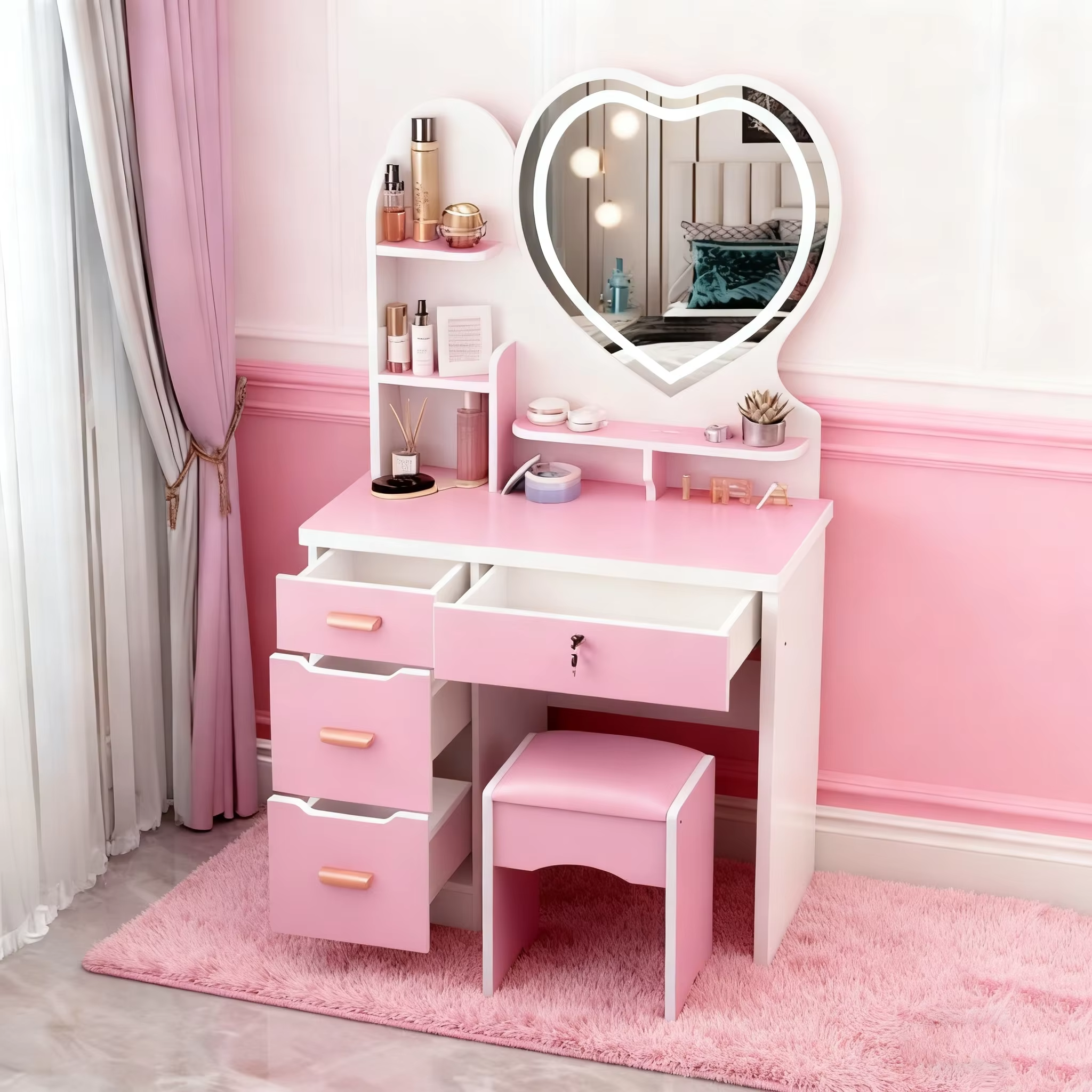 Modern Nordic Smart Makeup Vanity Set