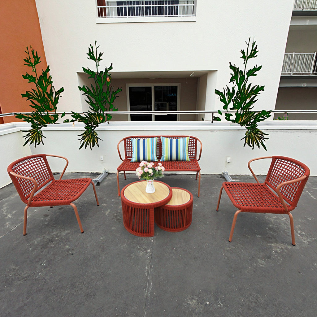 Space-Saving 4 Piece Outdoor Patio Furniture Set