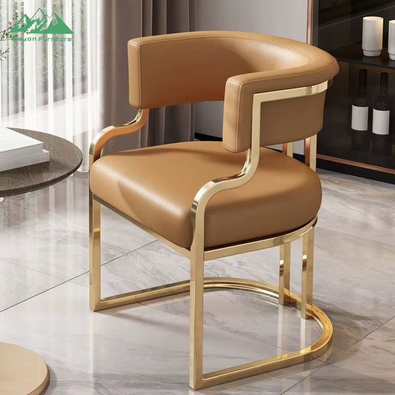 Modern Luxury Gold Stainless Steel Dining Chair