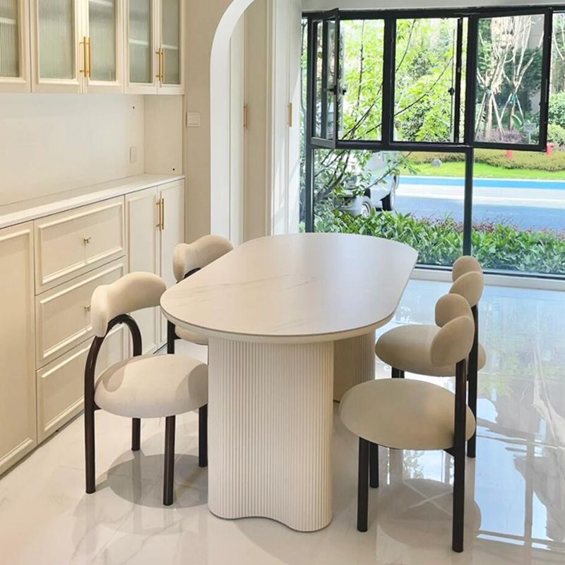 Contemporary Luxury Oval Dining Table Set