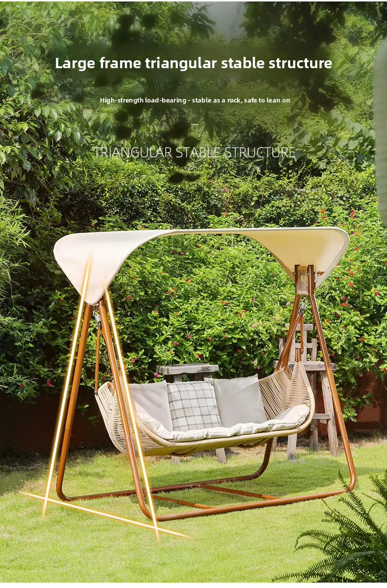Outdoor Steel Swing Chair with Canopy