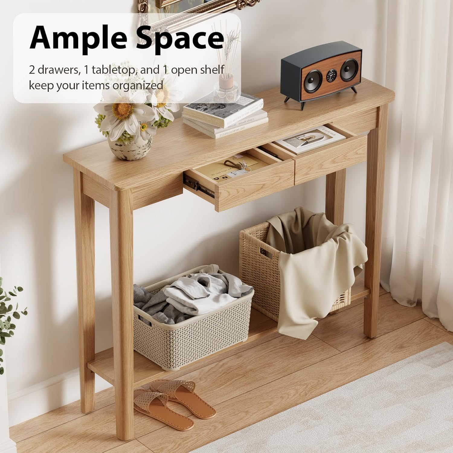 Mid-Century Modern Hall Console Table