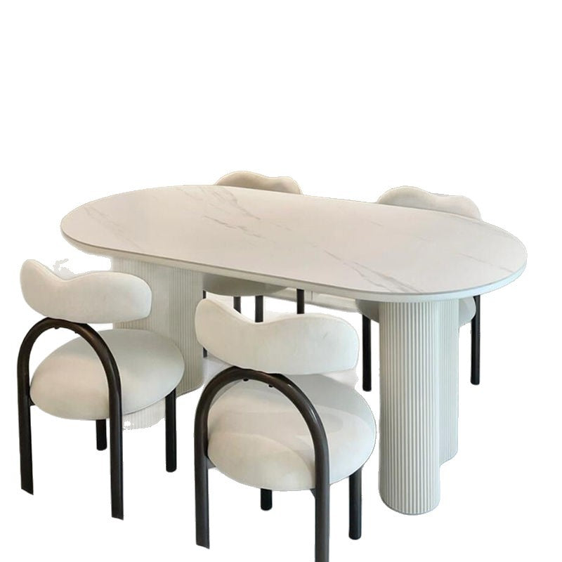 Contemporary Luxury Oval Dining Table Set