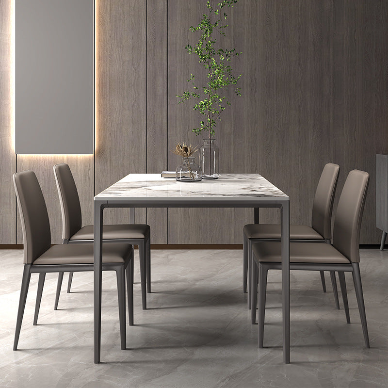 Modern Rectangular Dining Table Set with 6 Chairs