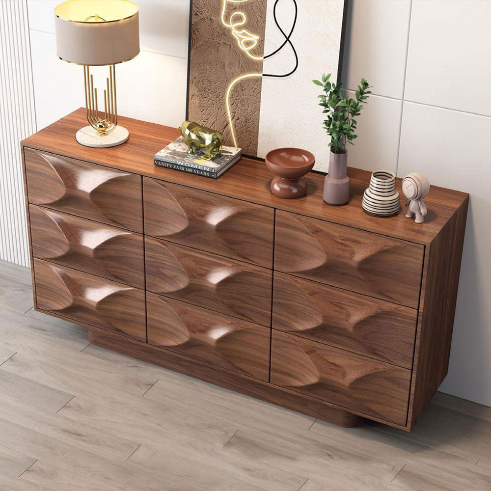 Modern Solid Wood Walnut Color Sideboard