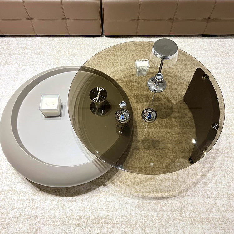 Contemporary Sleek Glass Top Coffee Table