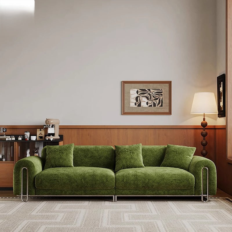 Modern Moss Green Chenille Sofa