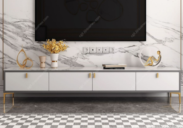 Light Luxury Style Glossy TV Unit