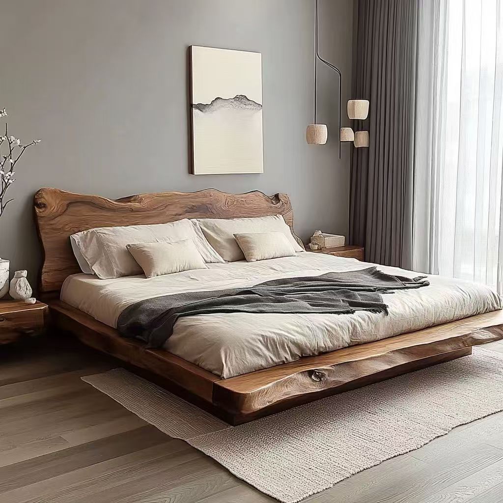 Wabi-Sabi Solid Oak Wood Bed Frame