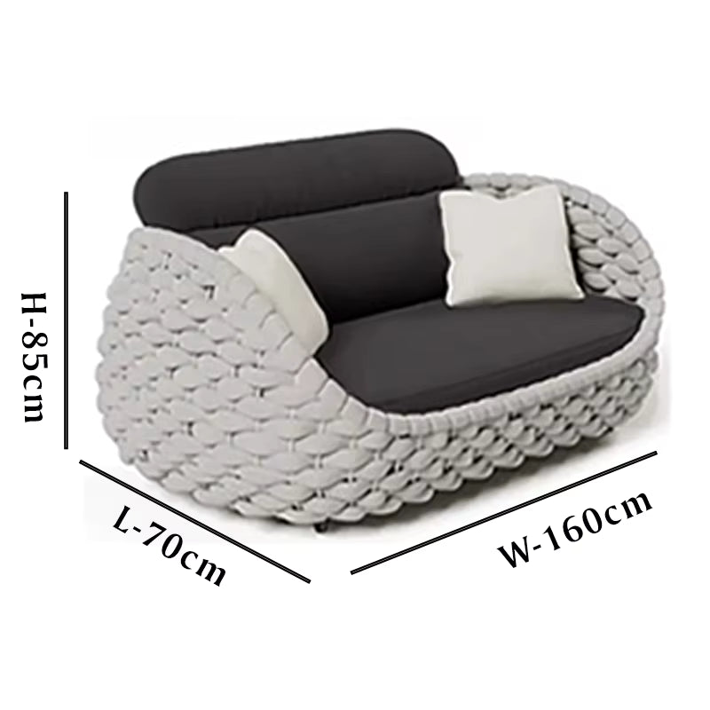 Luxury All-Weather Outdoor Rope Sofa Set